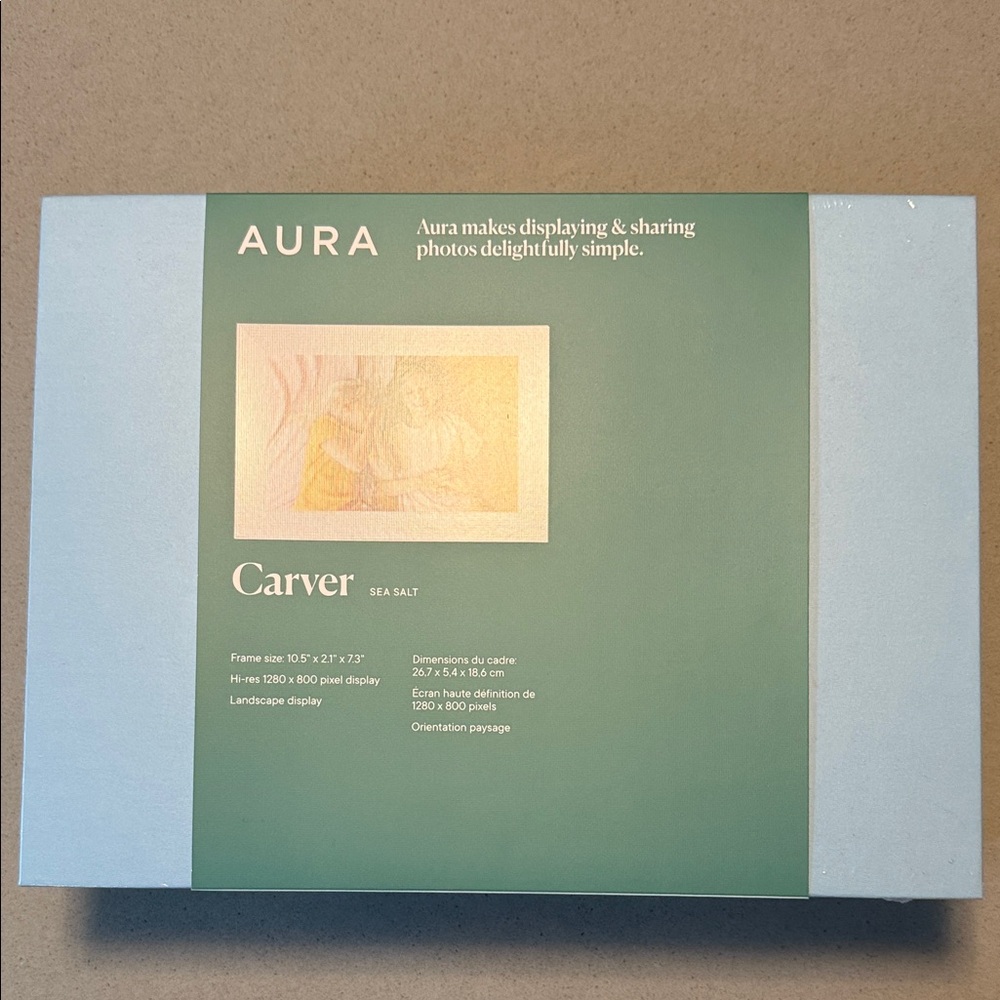 Aura Carver Photo Frame - Sea Salt Blue
